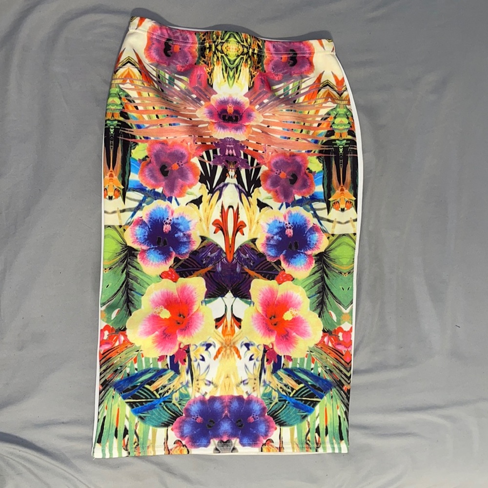 Flower midi skirt